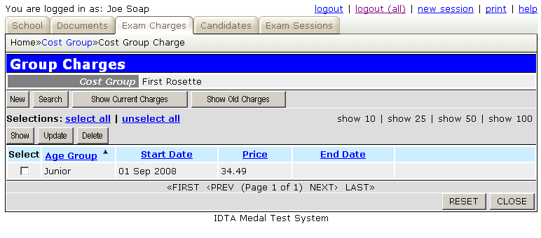 Cost Group Detail