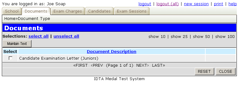 Document List