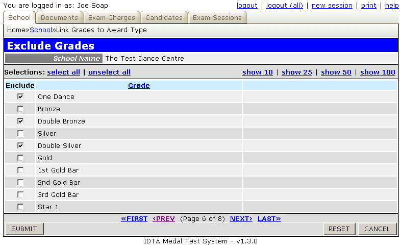 Exclude Grades